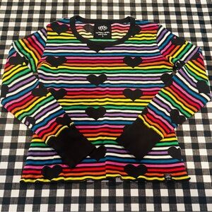 Y2k Vintage Victoria’s Secret rainbow fireside striped thermal top-size large